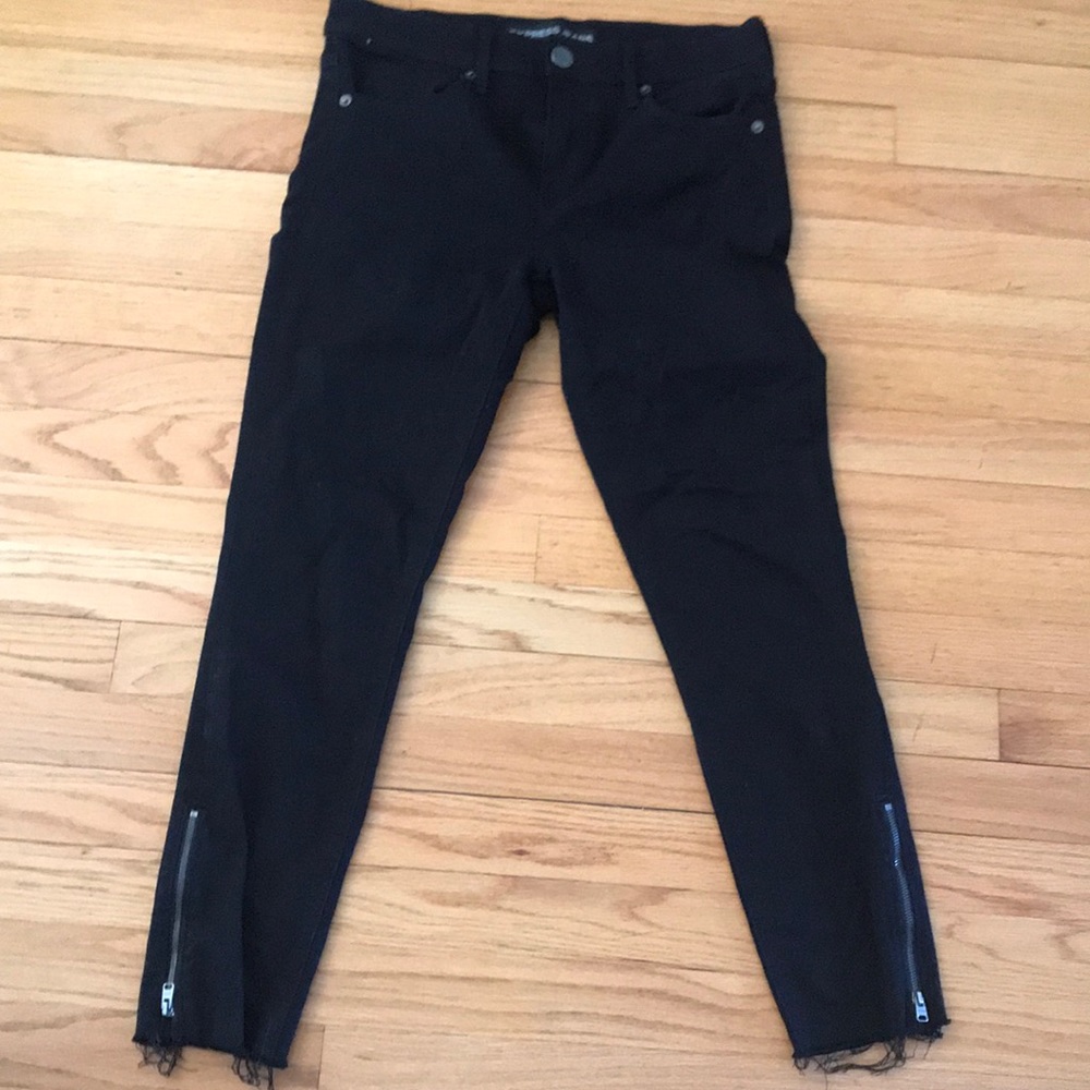 Express black crop jeans